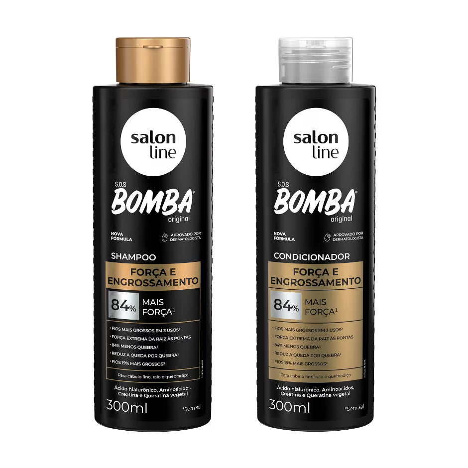 Kit Shampoo e Condicionador SOS Bomba Força e Engrossamento 300ml