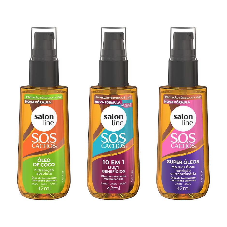 Kit com 3 Óleos de Tratamento Coco, Super Óleos e Multibenefícios